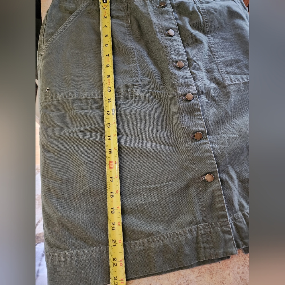 Lauren Ralph Lauren Olive Green Button Down Front Skirt Size 16W Vintage - Picture 3 of 11